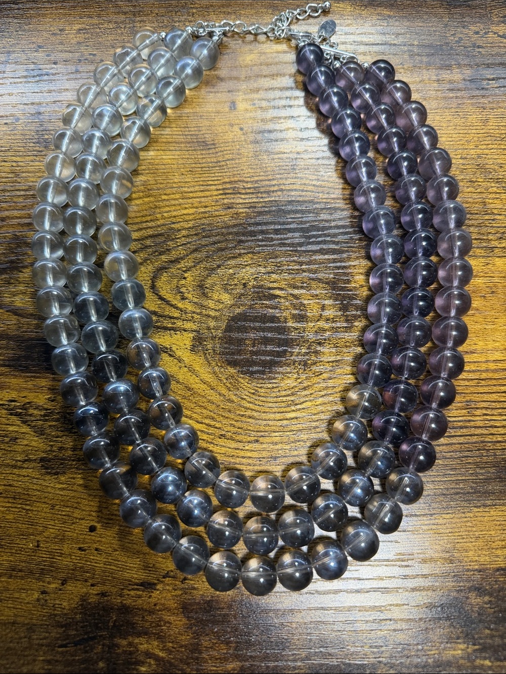 Multi-Strand Gray to Purple Beaded Necklace - Women Jewelry